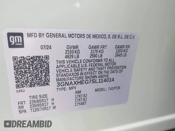 2025 Chevrolet Equinox FWD LT с VIN 3GNAXHEG7SL114014, выставлен на аукционе IAAI как лот 42026144 с пробегом 6 147 миль миль и . История ставок и продаж доступна на DreamBid. Изображение 9.