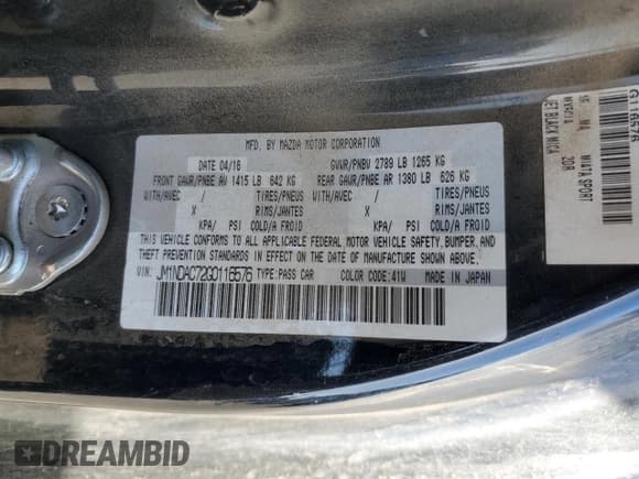 ✅ 2016 Mazda MX-5 Miata Club • VIN: JM1NDAC72G0116576 • Lot: 86140405. Wystawiony na Copart z przebiegiem 94 692 mil. Bezpłatny archiwum sprzedaży aukcyjnych z USA i szczegółowy raport historii pojazdu na DreamBid. Zdjęcie 12.