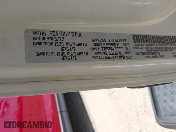 ✅ 2022 Ram ProMaster City Cargo Tradesman • VIN: ZFBHRFAB7N6W61740 • Лот: 42720539. Опубликован ранее на IAAI с пробегом 167 497 миль. Бесплатный доступ к архиву аукционных продаж из США и подробный отчёт об истории автомобиля на DreamBid. Изображение 9.