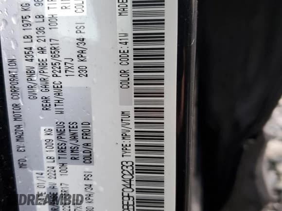 ✅ 2015 Mazda CX-5 Sport • VIN: JM3KE2BE9F0440233 • Лот: 83816985. Опубликован ранее на Copart с пробегом Не указан. Бесплатный доступ к архиву аукционных продаж из США и подробный отчёт об истории автомобиля на DreamBid. Изображение 14.