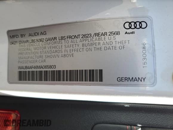 ✅ 2021 Audi S4 Premium Plus • VIN: WAUB4AF46MA065803 • Lot: 46898075. Wystawiony na Copart z przebiegiem 29 367 mil. Bezpłatny archiwum sprzedaży aukcyjnych z USA i szczegółowy raport historii pojazdu na DreamBid. Zdjęcie 14.