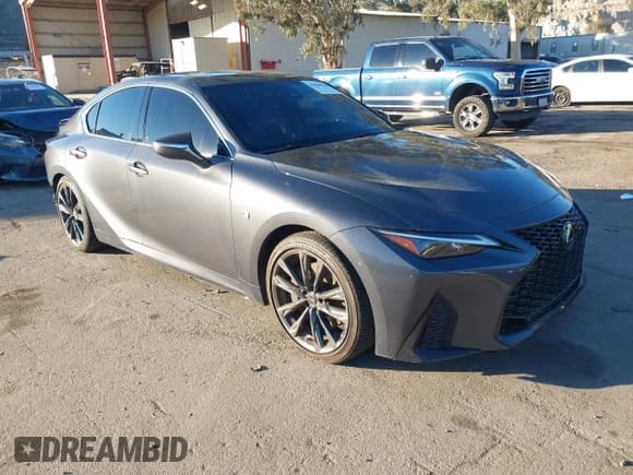 ✅ 2022 Lexus IS 350 F Sport • VIN: JTHGZ1B24N5057156 • Lot: 43646148. Listed on IAAI with 38,308 mi. Free auction sales archive from the USA and detailed vehicle history report at DreamBid. Image 1.
