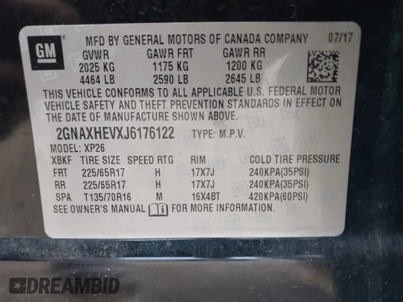 ✅ 2018 Chevrolet Equinox LS • VIN: 2GNAXHEVXJ6176122 • Лот: 43432412. Опубликован ранее на IAAI с пробегом 134 357 миль. Бесплатный доступ к архиву аукционных продаж из США и подробный отчёт об истории автомобиля на DreamBid. Изображение 9.