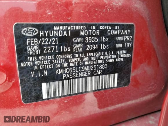 ✅ 2021 Hyundai Ioniq Blue • VIN: KMHC65LC9MU251883 • Lot: 81343064. Listed on Copart with 62,082 mi. Free auction sales archive from the USA and detailed vehicle history report at DreamBid. Image 13.