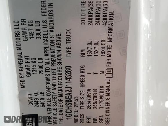 ✅ 2018 Chevrolet Colorado 2WD Work Truck • VIN: 1GCHSBEA2J1143280 • Лот: 76504264. Опубликован ранее на Copart с пробегом 82 077 миль. Бесплатный доступ к архиву аукционных продаж из США и подробный отчёт об истории автомобиля на DreamBid. Изображение 12.