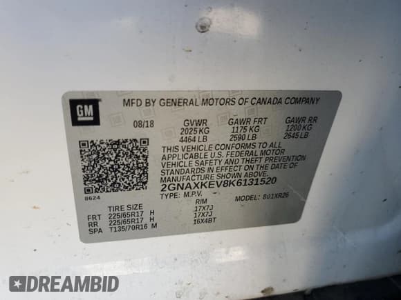 ✅ 2019 Chevrolet Equinox LT • VIN: 2GNAXKEV8K6131520 • Лот: 89470755. Опубликован ранее на Copart с пробегом 214 562 миль. Бесплатный доступ к архиву аукционных продаж из США и подробный отчёт об истории автомобиля на DreamBid. Изображение 13.