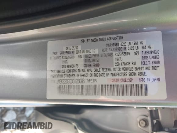 ✅ 2013 Mazda CX-5 Grand Touring • VIN: JM3KE2DE0D0128098 • Лот: 41162204. Опубликован ранее на IAAI с пробегом Не указан. Бесплатный доступ к архиву аукционных продаж из США и подробный отчёт об истории автомобиля на DreamBid. Изображение 9.