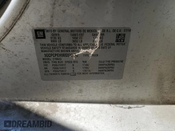 ✅ 2014 Chevrolet Silverado 1500 Work Truck • VIN: 3GCPCPEH9EG532430 • Лот: 70177814. Опубликован ранее на Copart с пробегом Не указан. Бесплатный доступ к архиву аукционных продаж из США и подробный отчёт об истории автомобиля на DreamBid. Изображение 12.