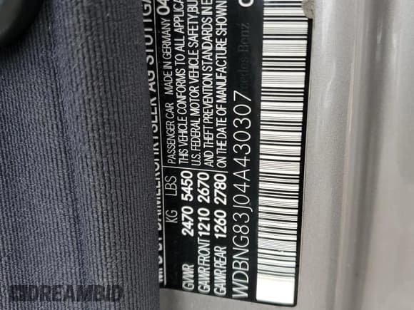 ✅ 2004 Mercedes-Benz S 430 • VIN: WDBNG83J04A430307 • Lot: 52566765. Wystawiony na Copart z przebiegiem 169 194 mil. Bezpłatny archiwum sprzedaży aukcyjnych z USA i szczegółowy raport historii pojazdu na DreamBid. Zdjęcie 12.