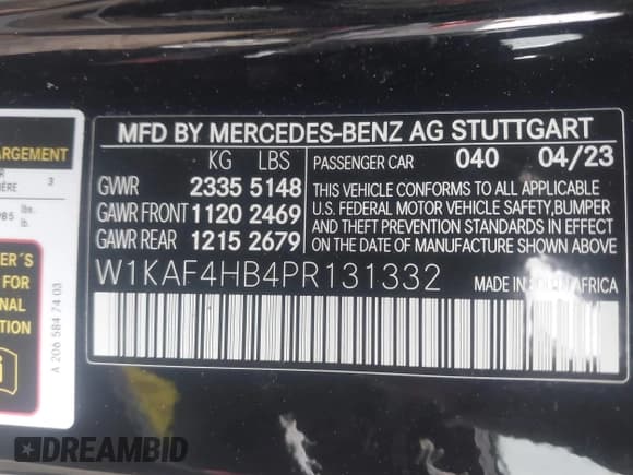 ✅ 2023 Mercedes-Benz C 300 • VIN: W1KAF4HB4PR131332 • Lot: 41099371. Wystawiony na IAAI z przebiegiem 20 645 mil. Bezpłatny archiwum sprzedaży aukcyjnych z USA i szczegółowy raport historii pojazdu na DreamBid. Zdjęcie 9.