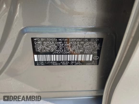 ✅ 2021 Lexus IS 300 • VIN: JTHCA1D26M5113003 • Lot: 42179759. Wystawiony na IAAI z przebiegiem 27 374 mil. Bezpłatny archiwum sprzedaży aukcyjnych z USA i szczegółowy raport historii pojazdu na DreamBid. Zdjęcie 9.