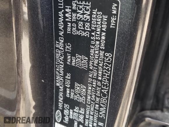 ✅ 2023 Hyundai Tucson SEL • VIN: 5NMJBCAE3PH232158 • Lot: 64982234. Wystawiony na Copart z przebiegiem 28 398 mil. Bezpłatny archiwum sprzedaży aukcyjnych z USA i szczegółowy raport historii pojazdu na DreamBid. Zdjęcie 12.