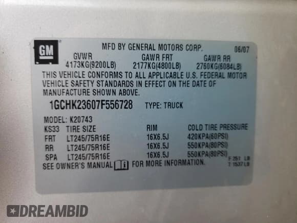 ✅ 2007 Chevrolet Silverado 2500HD 2LT • VIN: 1GCHK23607F556728 • Лот: 71477675. Опубликован ранее на Copart с пробегом 116 177 миль. Бесплатный доступ к архиву аукционных продаж из США и подробный отчёт об истории автомобиля на DreamBid. Изображение 10.