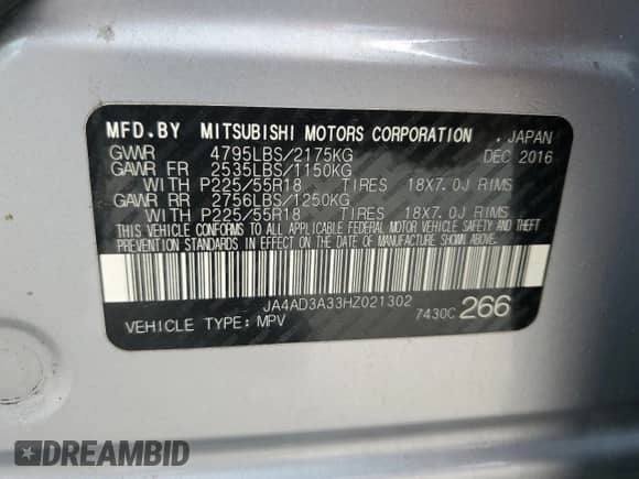 2017 Mitsubishi Outlander SE с VIN JA4AD3A33HZ021302, выставлен на аукционе Copart как лот 80119265 с пробегом 116 028 миль миль и Списание • Salvage title. История ставок и продаж доступна на DreamBid. Изображение 13.