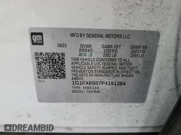 ✅ 2023 Chevrolet Bolt EV 2LT • VIN: 1G1FX6S07P4191384 • Lot: 56653434. Wystawiony na Copart z przebiegiem 14 217 mil. Bezpłatny archiwum sprzedaży aukcyjnych z USA i szczegółowy raport historii pojazdu na DreamBid. Zdjęcie 13.