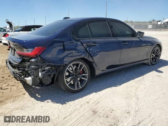 2024 BMW 3 Series M340i with VIN 3MW49FS05R8E12423, listed as a Copart auction lot 49777375 with Not provided miles and Salvage title. Bid and sale history available at DreamBid. Image 3.