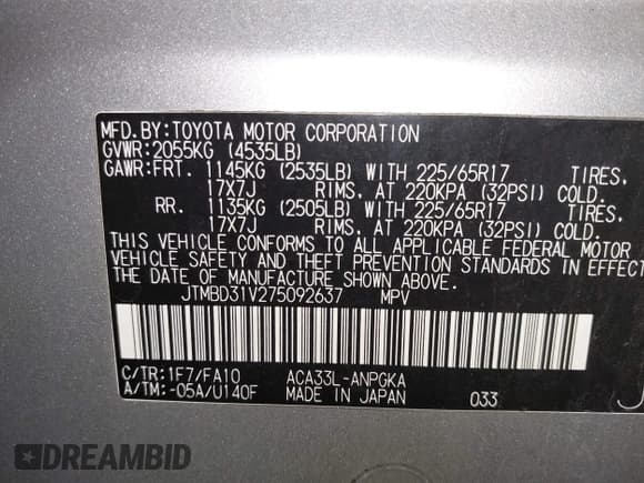 ✅ 2007 Toyota RAV4 Limited • VIN: JTMBD31V275092637 • Lot: 43856924. Listed on IAAI with 200,182 mi. Free auction sales archive from the USA and detailed vehicle history report at DreamBid. Image 9.