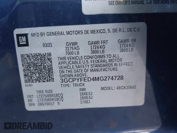 ✅ 2021 Chevrolet Silverado 1500 LT Trail Boss • VIN: 3GCPYFED4MG274728 • Лот: 43043415. Опубликован ранее на IAAI с пробегом 54 196 миль. Бесплатный доступ к архиву аукционных продаж из США и подробный отчёт об истории автомобиля на DreamBid. Изображение 9.