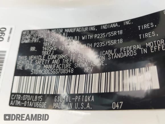 ✅ 2016 Toyota Sienna XLE • VIN: 5TDYK3DC5GS708948 • Лот: 43205001. Опубликован ранее на IAAI с пробегом 45 924 миль. Бесплатный доступ к архиву аукционных продаж из США и подробный отчёт об истории автомобиля на DreamBid. Изображение 9.