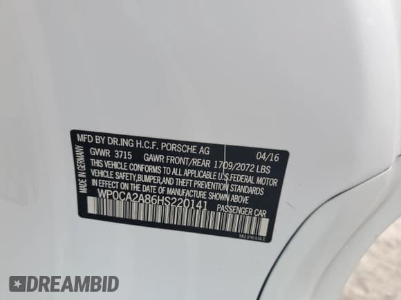 ✅ 2017 Porsche 718 Boxster • VIN: WP0CA2A86HS220141 • Lot: 76306904. Listed on Copart with Not provided. Free auction sales archive from the USA and detailed vehicle history report at DreamBid. Image 13.