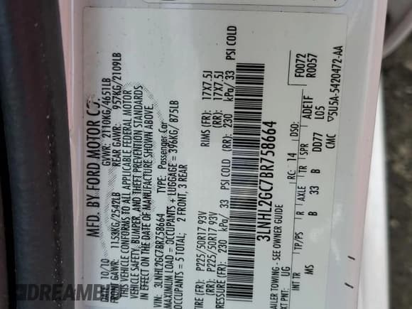 ✅ 2011 Lincoln MKZ • VIN: 3LNHL2GC7BR758664 • Lot: 86639775. Wystawiony na Copart z przebiegiem 166 619 mil. Bezpłatny archiwum sprzedaży aukcyjnych z USA i szczegółowy raport historii pojazdu na DreamBid. Zdjęcie 12.