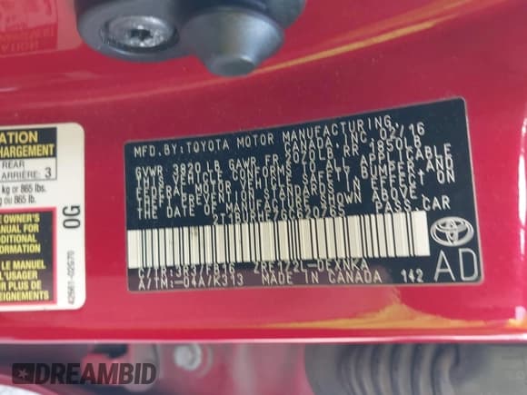 ✅ 2016 Toyota Corolla L • VIN: 2T1BURHE7GC620765 • Лот: 42446019. Опубликован ранее на IAAI с пробегом 133 269 миль. Бесплатный доступ к архиву аукционных продаж из США и подробный отчёт об истории автомобиля на DreamBid. Изображение 9.