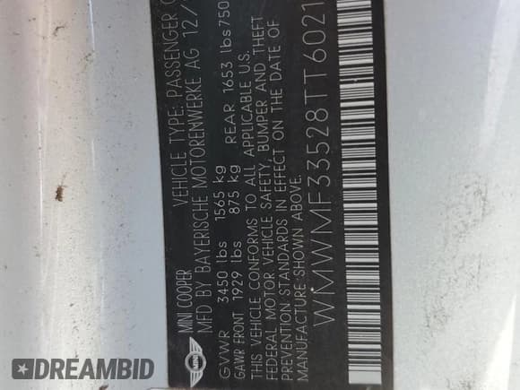 ✅ 2008 MINI Hardtop • VIN: WMWMF33528TT60211 • Лот: 55355705. Опубликован ранее на Copart с пробегом 112 027 миль. Бесплатный доступ к архиву аукционных продаж из США и подробный отчёт об истории автомобиля на DreamBid. Изображение 12.