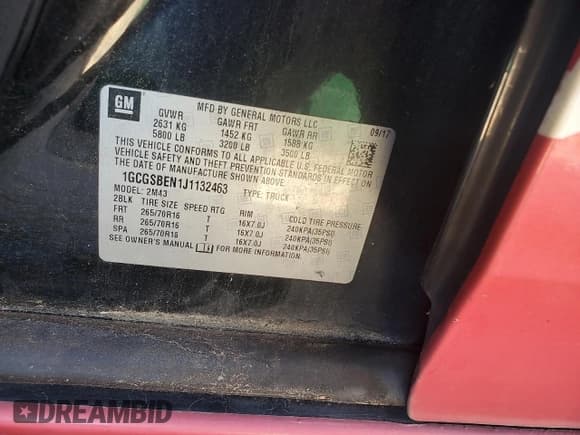 ✅ 2018 Chevrolet Colorado 2WD Work Truck • VIN: 1GCGSBEN1J1132463 • Lot: 91000765. Wystawiony na Copart z przebiegiem 179 236 mil. Bezpłatny archiwum sprzedaży aukcyjnych z USA i szczegółowy raport historii pojazdu na DreamBid. Zdjęcie 12.