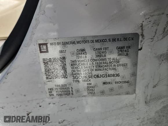 ✅ 2018 Chevrolet Silverado 1500 LTZ • VIN: 3GCUKSEC6JG140836 • Лот: 83995475. Опубликован ранее на Copart с пробегом 153 441 миль. Бесплатный доступ к архиву аукционных продаж из США и подробный отчёт об истории автомобиля на DreamBid. Изображение 12.