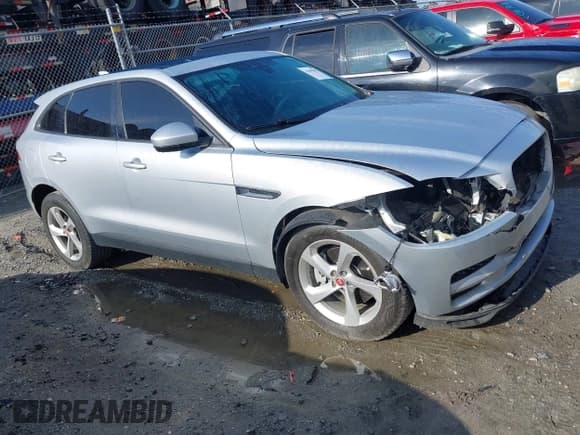 ✅ 2018 Jaguar F-Pace 30t Premium • VIN: SADCJ2GX3JA203652 • Lot: 41909457. Listed on IAAI with 99,675 mi. Free auction sales archive from the USA and detailed vehicle history report at DreamBid. Image 1.