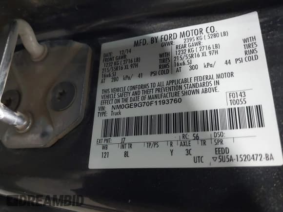 ✅ 2015 Ford Transit Connect Titanium • VIN: NM0GE9G70F1193760 • Lot: 43197479. Wystawiony na IAAI z przebiegiem 143 352 mil. Bezpłatny archiwum sprzedaży aukcyjnych z USA i szczegółowy raport historii pojazdu na DreamBid. Zdjęcie 9.