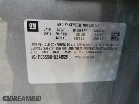 ✅ 2017 Chevrolet Volt LT • VIN: 1G1RC6S50HU214526 • Лот: 52362104. Опубликован ранее на Copart с пробегом 253 047 миль. Бесплатный доступ к архиву аукционных продаж из США и подробный отчёт об истории автомобиля на DreamBid. Изображение 12.