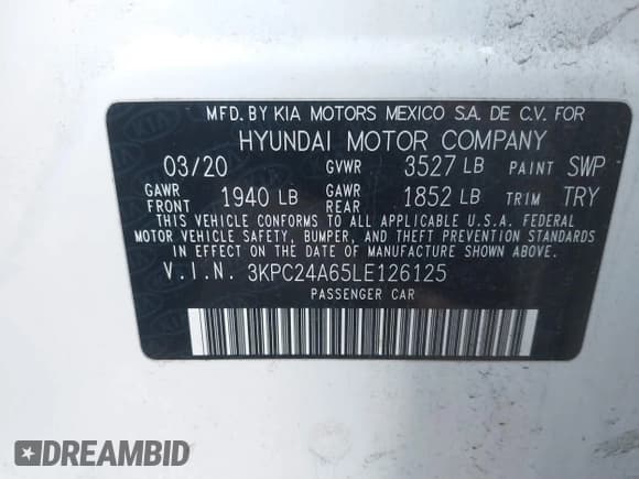 ✅ 2020 Hyundai Accent SE • VIN: 3KPC24A65LE126125 • Лот: 41290281. Опубликован ранее на IAAI с пробегом 52 313 миль. Бесплатный доступ к архиву аукционных продаж из США и подробный отчёт об истории автомобиля на DreamBid. Изображение 9.