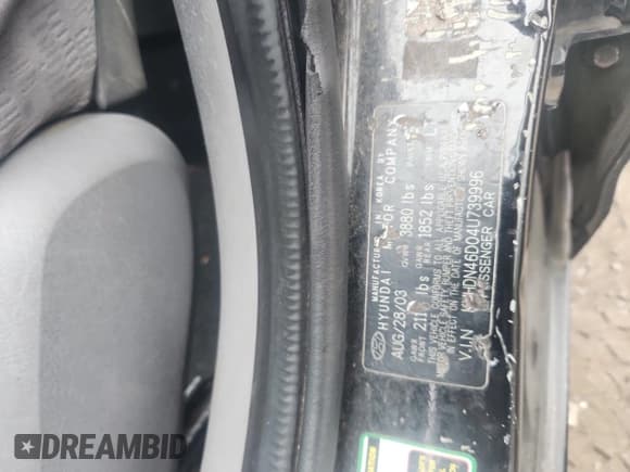 ✅ 2004 Hyundai Elantra GLS • VIN: KMHDN46D04U739996 • Lot: 67321095. Wystawiony na Copart z przebiegiem 127 804 mil. Bezpłatny archiwum sprzedaży aukcyjnych z USA i szczegółowy raport historii pojazdu na DreamBid. Zdjęcie 12.