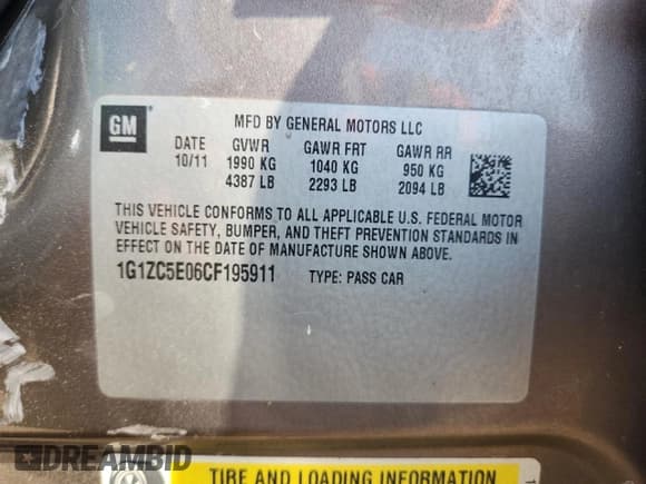 ✅ 2012 Chevrolet Malibu 1LT • VIN: 1G1ZC5E06CF195911 • Lot: 80905965. Wystawiony na Copart z przebiegiem 219 492 mil. Bezpłatny archiwum sprzedaży aukcyjnych z USA i szczegółowy raport historii pojazdu na DreamBid. Zdjęcie 12.