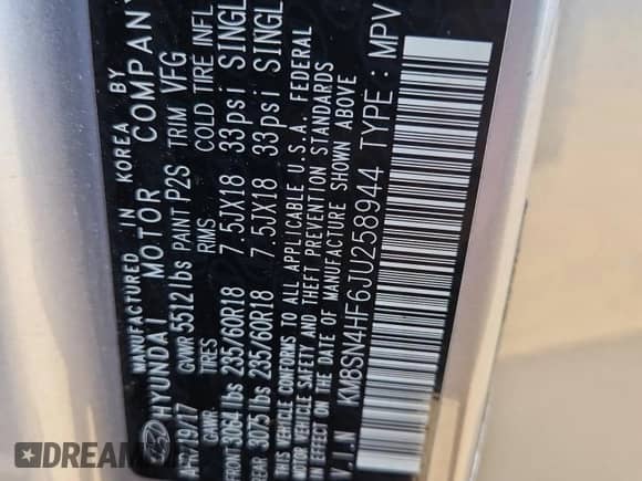 2018 Hyundai Santa Fe SE с VIN KM8SN4HF6JU258944, выставлен на аукционе Copart как лот 91185795 с пробегом 131 489 миль миль и Чистый • Clean title. История ставок и продаж доступна на DreamBid. Изображение 12.