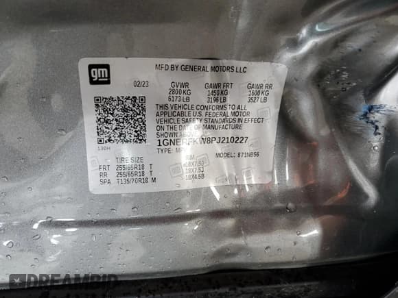 ✅ 2023 Chevrolet Traverse LS • VIN: 1GNERFKW8PJ210227 • Lot: 73453854. Wystawiony na Copart z przebiegiem 41 546 mil. Bezpłatny archiwum sprzedaży aukcyjnych z USA i szczegółowy raport historii pojazdu na DreamBid. Zdjęcie 12.