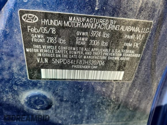 ✅ 2018 Hyundai Elantra SEL • VIN: 5NPD84LF8JH320706 • Lot: 86530435. Listed on Copart with 29,777 mi. Free auction sales archive from the USA and detailed vehicle history report at DreamBid. Image 12.