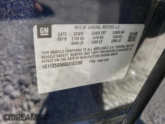 ✅ 2016 Chevrolet Impala LS • VIN: 1G11Z5SA8GU162208 • Лот: 50311534. Опубликован ранее на Copart с пробегом 88 728 миль. Бесплатный доступ к архиву аукционных продаж из США и подробный отчёт об истории автомобиля на DreamBid. Изображение 12.