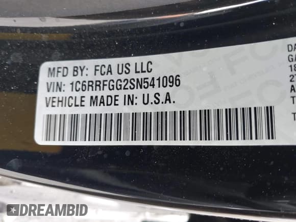 ✅ 2025 Ram 1500 Tradesman • VIN: 1C6RRFGG2SN541096 • Lot: 43465513. Wystawiony na IAAI z przebiegiem 3 580 mil. Bezpłatny archiwum sprzedaży aukcyjnych z USA i szczegółowy raport historii pojazdu na DreamBid. Zdjęcie 9.