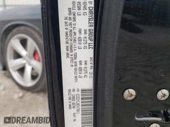 ✅ 2012 Dodge Challenger SRT-8 392 • VIN: 2C3CDYCJ9CH176411 • Lot: 42472935. Wystawiony na Copart z przebiegiem 83 919 mil. Bezpłatny archiwum sprzedaży aukcyjnych z USA i szczegółowy raport historii pojazdu na DreamBid. Zdjęcie 15.