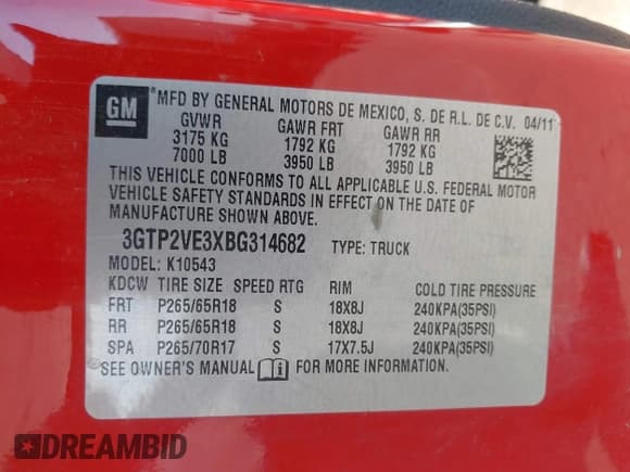 ✅ 2011 GMC Sierra 1500 SLE • VIN: 3GTP2VE3XBG314682 • Lot: 43210901. Wystawiony na IAAI z przebiegiem 208 205 mil. Bezpłatny archiwum sprzedaży aukcyjnych z USA i szczegółowy raport historii pojazdu na DreamBid. Zdjęcie 9.