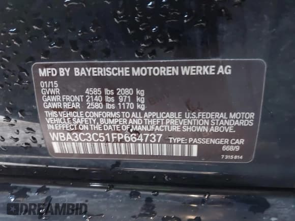 ✅ 2015 BMW 3 Series 320i xDrive • VIN: WBA3C3C51FP664737 • Lot: 43131722. Wystawiony na IAAI z przebiegiem 182 056 mil. Bezpłatny archiwum sprzedaży aukcyjnych z USA i szczegółowy raport historii pojazdu na DreamBid. Zdjęcie 9.