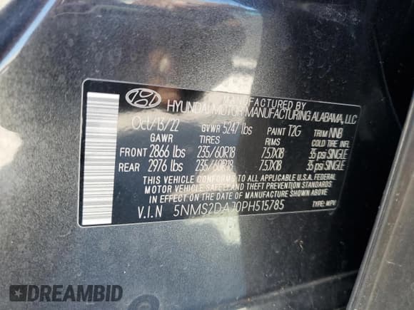 ✅ 2023 Hyundai Santa Fe SEL • VIN: 5NMS2DAJ0PH515785 • Lot: 89611805. Wystawiony na Copart z przebiegiem 42 401 mil. Bezpłatny archiwum sprzedaży aukcyjnych z USA i szczegółowy raport historii pojazdu na DreamBid. Zdjęcie 13.