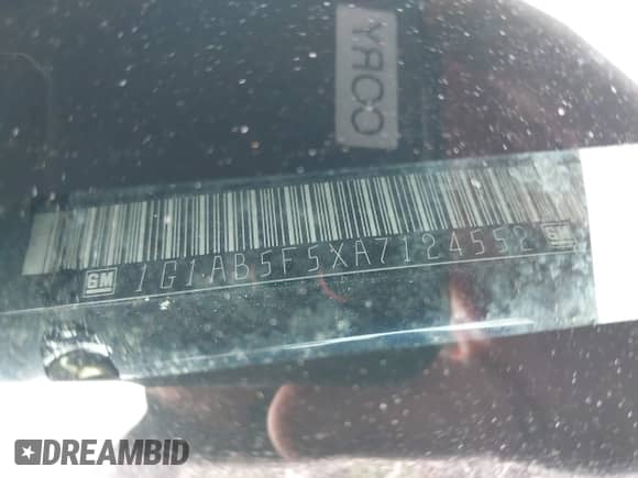 2010 Chevrolet Cobalt LS с VIN 1G1AB5F5XA7124552, выставлен на аукционе IAAI как лот 43423346 с пробегом Не указан миль и . История ставок и продаж доступна на DreamBid. Изображение 9.