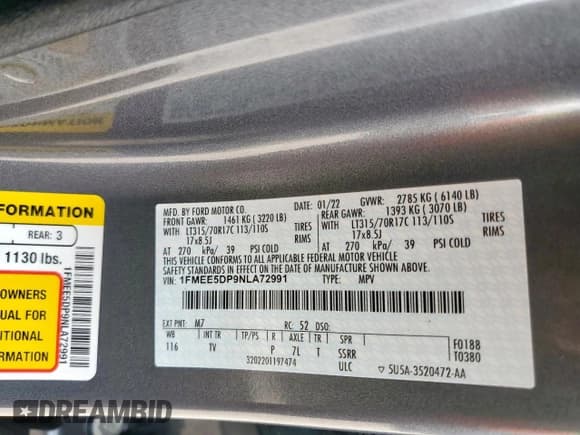 ✅ 2022 Ford Bronco • VIN: 1FMEE5DP9NLA72991 • Lot: 56551355. Listed on Copart with 2,692 mi. Free auction sales archive from the USA and detailed vehicle history report at DreamBid. Image 13.