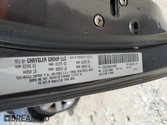 2014 Dodge Challenger Rallye Redline with VIN 2C3CDYAG0EH196055, listed as a Copart auction lot 62169345 with Not provided miles and Salvage title. Bid and sale history available at DreamBid. Image 13.