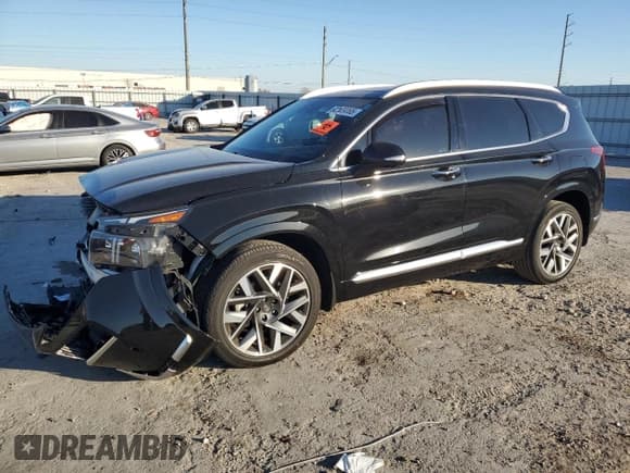 ✅ 2023 Hyundai Santa Fe Calligraphy • VIN: 5NMS54AL5PH637261 • Lot: 92569065. Listed on Copart with 28,252 mi. Free auction sales archive from the USA and detailed vehicle history report at DreamBid. Image 1.