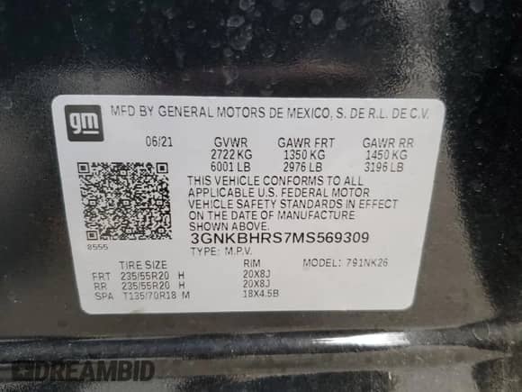 2021 Chevrolet Blazer LT z VIN 3GNKBHRS7MS569309, wystawiony jako Copart lot #82473875 z przebiegiem 52 896 mil mil oraz Szkoda całkowita • Salvage title. Historia ofert i sprzedaży dostępna na DreamBid. Obrazek 14.