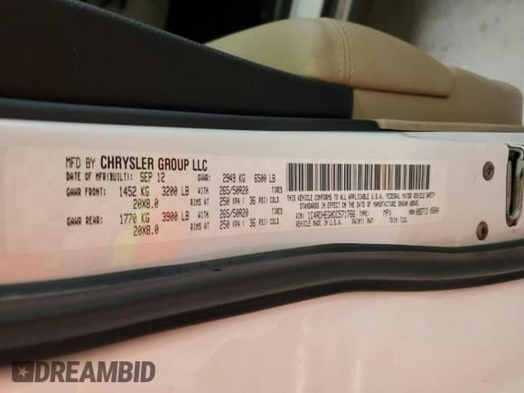 ✅ 2013 Dodge Durango Citadel • VIN: 1C4RDHEG0DC571766 • Лот: 69609015. Опубликован ранее на Copart с пробегом 124 592 миль. Бесплатный доступ к архиву аукционных продаж из США и подробный отчёт об истории автомобиля на DreamBid. Изображение 14.